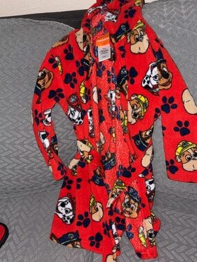 Nickelodeon Paw Patrol Red Plush Kids Bathrobe with Hood